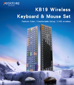 Yesido KB19双色110按钮内置驱动器2.4G无线键盘和鼠标套装 - Product Image 2