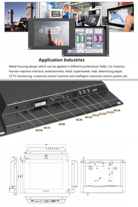 Lilliput TK1040 Metal Monitor de pantalla táctil de marco abierto industrial de 10,4 pulgadas con entradas HDMI/VGA/DVI/YPbPr/AV1/AV2/s-video - Product Image 4