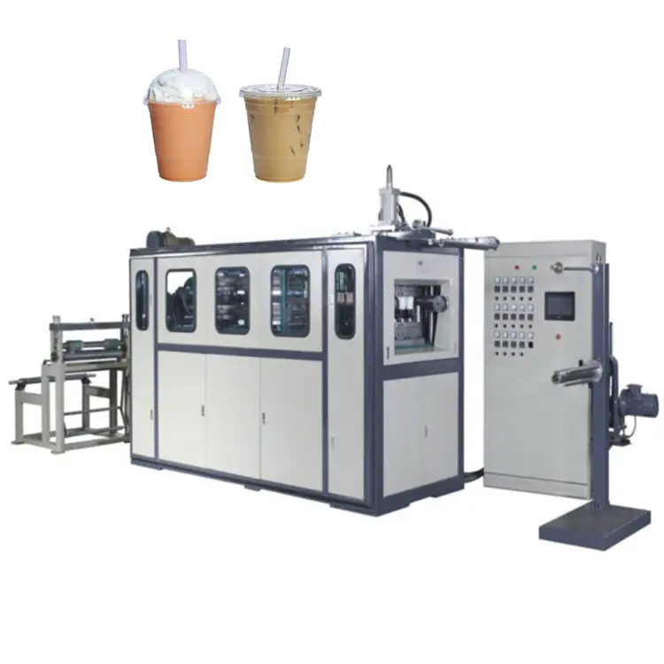 เครื่อง Thermoforming พลาสติกอัตโนมัติซัพพลายเออร์จีนสำหรับทำถ้วยทิ้ง