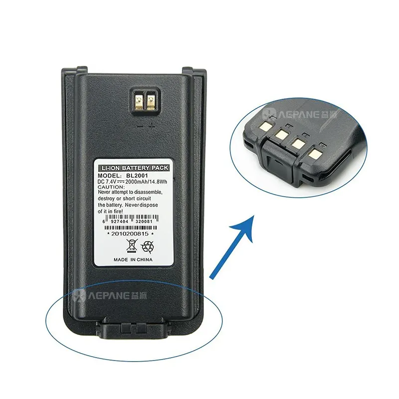 Batería de iones de litio de repuesto para walkie talkie BL2001 compatible con radio HYT, 1, 2, 2, 2, 3, 2, 3, 2, 4, 2, 3, 2, 4