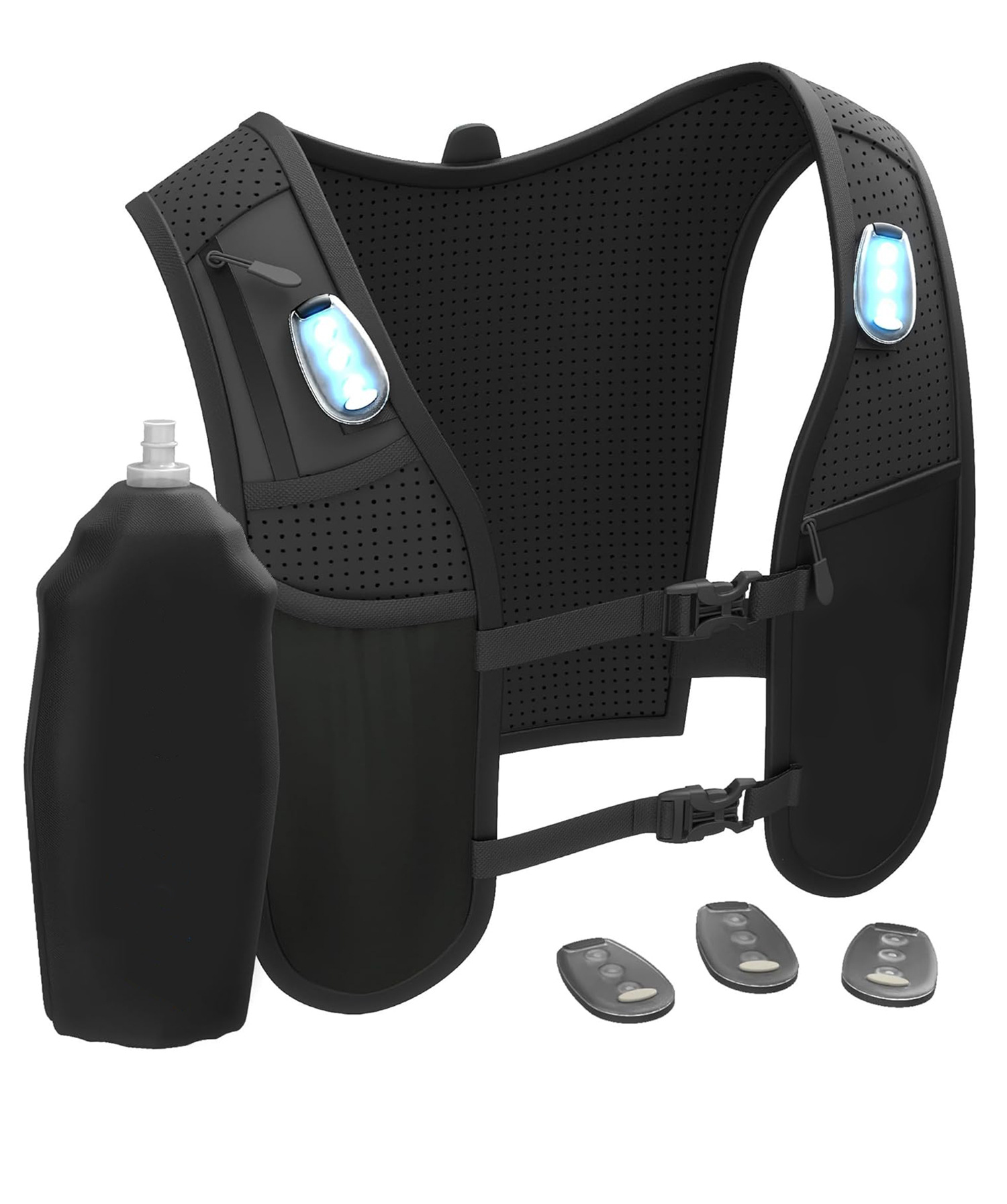 Sac gilet + gourde + trois lampes LED - 20-35L