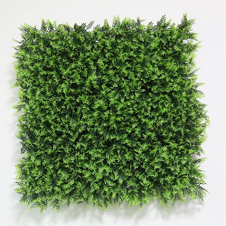 50*50cm grosir Boxwood panel dekorasi tanaman buatan latar belakang rumput dinding kustom plastik daun buatan tanaman ANTI-UV