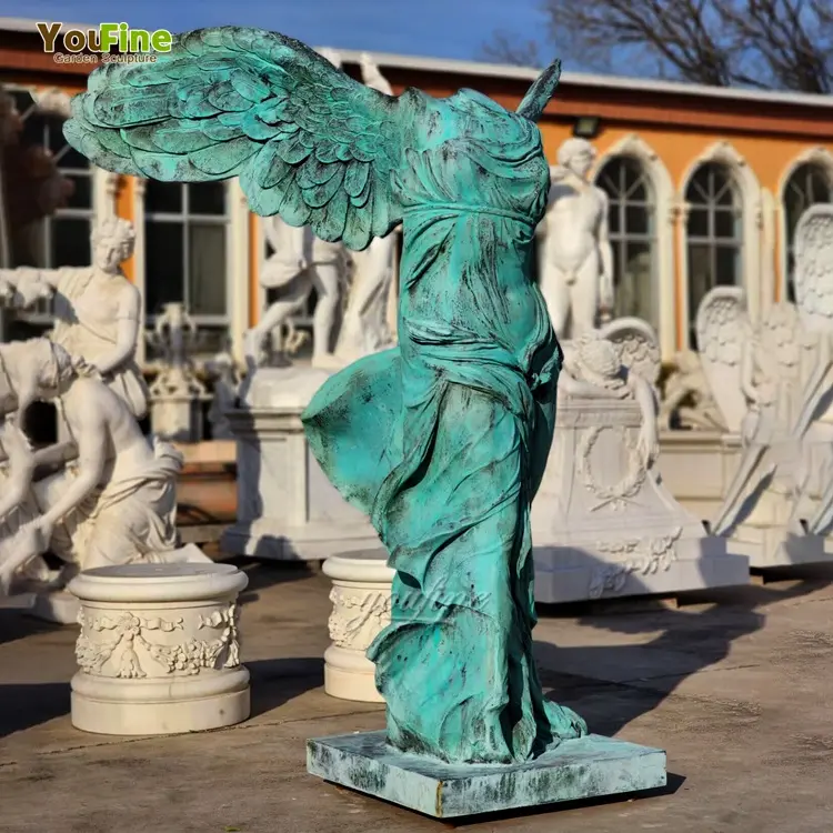 कांस्य यूरोपीय जीवन आकार ग्रीक देवी आंकड़े मूर्तिकला पंखों वाला विजय प्रतिमा
