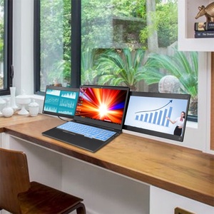 Triple Portable Monitor <span class=keywords><strong>13</strong></span>,3 Zoll Doppel 1920 * 1080px LCD für Multi-Display-Share-Design-Edit-Live usw. Dual-Bildschirm für Laptop - Product Image 2