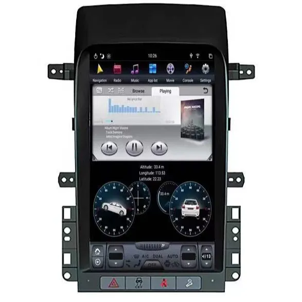 Autoradio PX6, Android, 13.6 ", navigation gps, lecteur audio, pour Chevrolet Captiva (2008-2012), type Tesla, haute qualité, pour voiture
