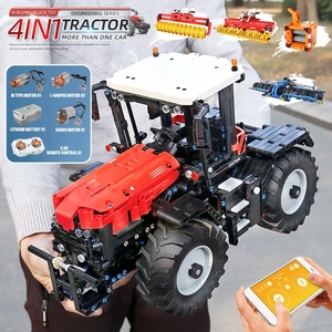 17020 kalıp kral traktör modeli çocuk eğitim uzaktan kumanda montaj yapı taşı seti oyuncak toptan - Product Image 6