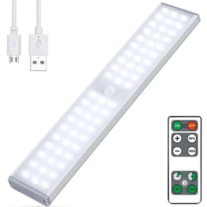 Ultra parlak 3 paket LED dolap ışığı kablosuz uzaktan kumanda şarj edilebilir dokunun itme sensörü anahtarı yatak odası uygulaması için - Product Image 2