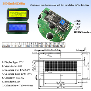 Genyu 5.0V STN blu/grigio/giallo verde 20 caratteri x schermo a 4 linee 2004 modulo lcd IIC/I2C 4pin 4x20 caratteri Display lcd 20x4 - Product Image 3