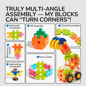 Mideer Waffel-Bausteine Kleiner Traum-Bauer 3+ Kinder Weiche Ineinandergreifende Fliesen, Kreatives STEM-Spiel & Mehrformiges Bauen - Product Image 3