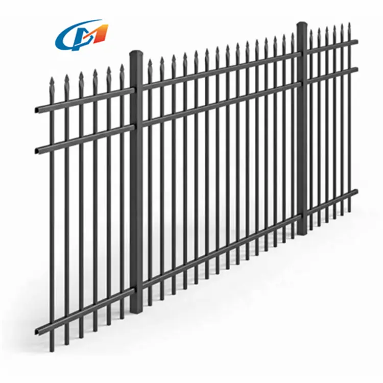 Backyard Garden Hardware Metal Fencing Ornamental Zinc Steel Picket Fence Driveway Gate
