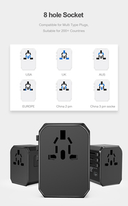 Newest Technology Electrical Plug Socket <strong>USB</strong> Universal <strong>Adapter</strong> Worldwide Charger Type-C Port 4 <strong>USB</strong> Travel <strong>Adapter</strong> - Product Image 3