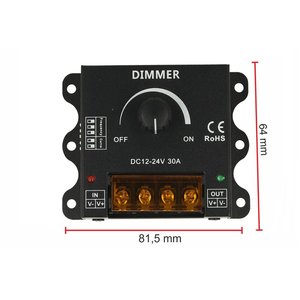 Ручной PWM светодиодный диммер с регулируемой частотой и кривой колесом 12V 24V 30A DM110-блок освещения/управления и контроллер - Product Image 1