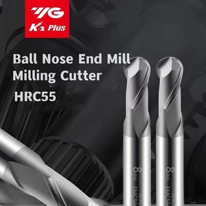 YG1 2 Flute cắt hrc55 r0.25 0.5 -R4 5 6 phay gia công thép vonfram sprial bit phay cắt bóng mũi cuối nhà máy - Product Image 3