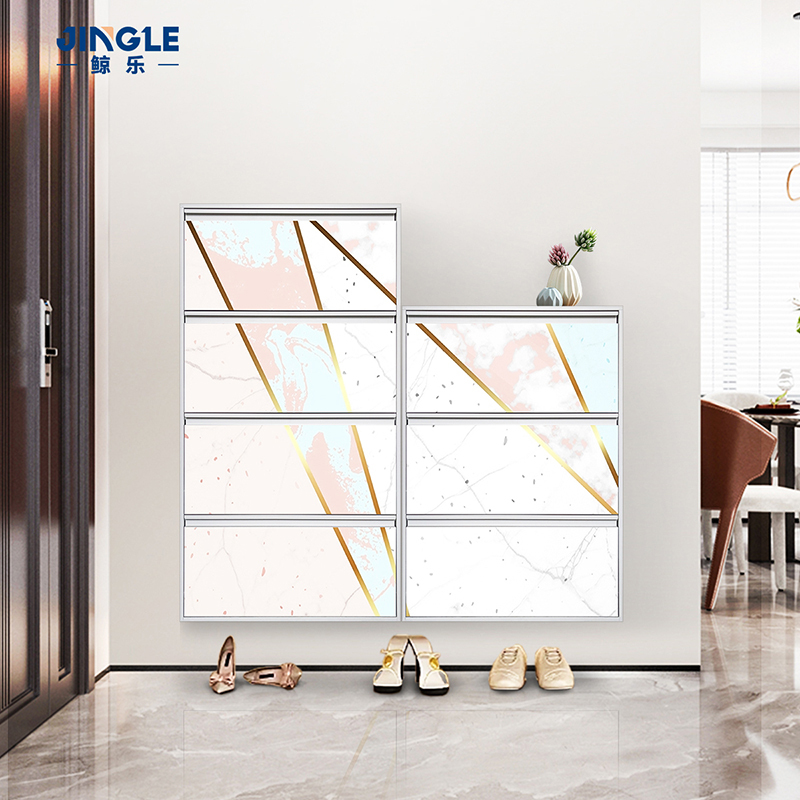 Print Pattern Wall Mounted Shoe Cabinet