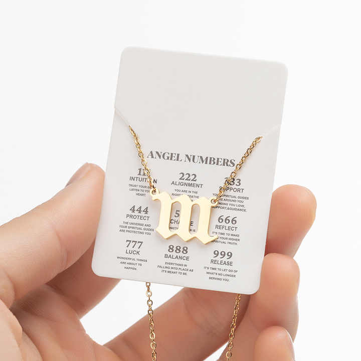Waterproof Dainty Spiritual Stainless Steel Jewelry 111 222 333 444 555 666 777 888 999 Angel Number Necklace for Her Gift