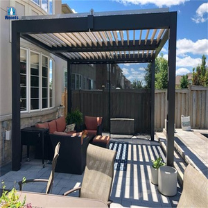 Luxury Weatherproof Aluminum <strong>Gazebo</strong> with Built-in Lighting &amp; Auto-Close Feature - Perfect for Relaxation &amp; Entertainment - Product Image 4