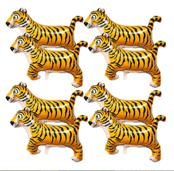 40 Inch Tiger Balloons Inflatable Safari Jungle Animal Party Balloons Black Stripes Tiger for Birthday Party Decoration