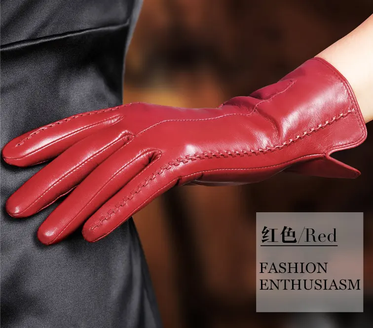 Weibliche Lammfell Leder Handschuhe Frauen für Großhandel