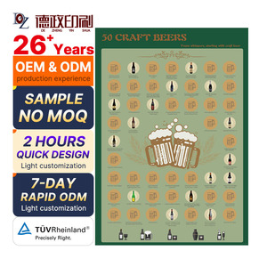 2024 fabrika doğrudan satmak özel Logo desen 50 al yapımı bira Club Bar kullanımı Scratch Off Poster - Product Image 2