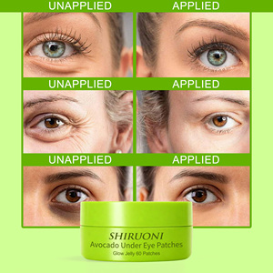 60 patchs sous les yeux masque coussinets Glow Jelly apaisant éclaircir les cernes calmant réduire les poches avocat sous les yeux patchs - Product Image 5