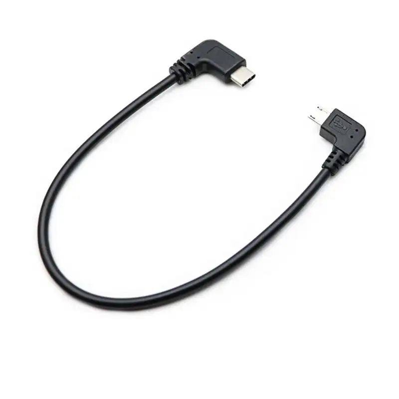 Cavo dati Micro USB nero caldo a tipo C Micro USB3.1 cavo OTG ad angolo retto di 90 gradi