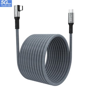 USB C l形5米长尼龙金属外壳电缆新设计3A快速充电C型数据编织相机电脑 - Product Image 1