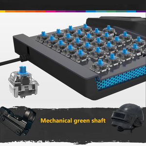Teclado para una mano con cable USB, teclado para juegos RGB, teclado profesional con reposamuñecas, soporte para 35 teclas - Product Image 2