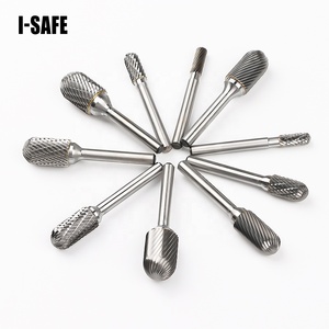 10 Pcs Double Cut 1/4'' Grinding Head Rotary File Set Tungsten Carbide <strong>Burr</strong> Solid <strong>Burrs</strong> For DIY Carving Metalworking