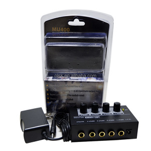 Clavax CLMC-MU400 Mini Audio Mono Mixer <strong>4</strong> Channel <strong>1</strong>/<strong>4</strong> Inch TS <strong>Input</strong> for Line Mixer Compatible With MIC Guitars <strong>Output</strong> to Mixer