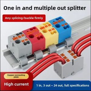 Din Rail <strong>Terminal</strong> <strong>Block</strong> Strip Push-In <strong>Connection</strong> <strong>Spring</strong> Feed Distribution Clamp for Universal Type Electrical Wire Connector - Product Image 3