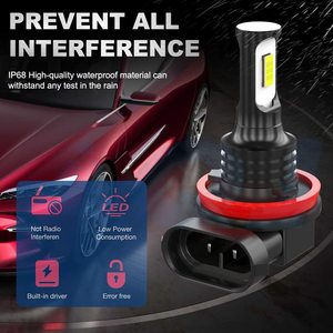 Chevy Cruze 2011-2015 LED ışık ampuller için Combo, 9008 yüksek düşük LED ve H8 sis ampuller, 6000K beyaz, 11000lm, 1 paket = 4 adet - Product Image 3