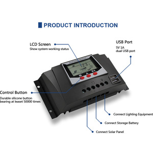 Donghui-controlador de cargador solar pwm, 40A, 12v, 24v, módulo controlador de carga solar - Product Image 5