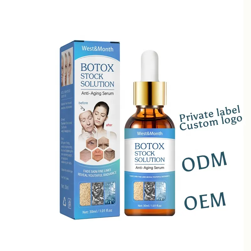 Nouveau soin de la peau Botox sérum marque privée visage sérum liquide libre-échange Assurance femme 3 ans collagène sérum collagène Injection