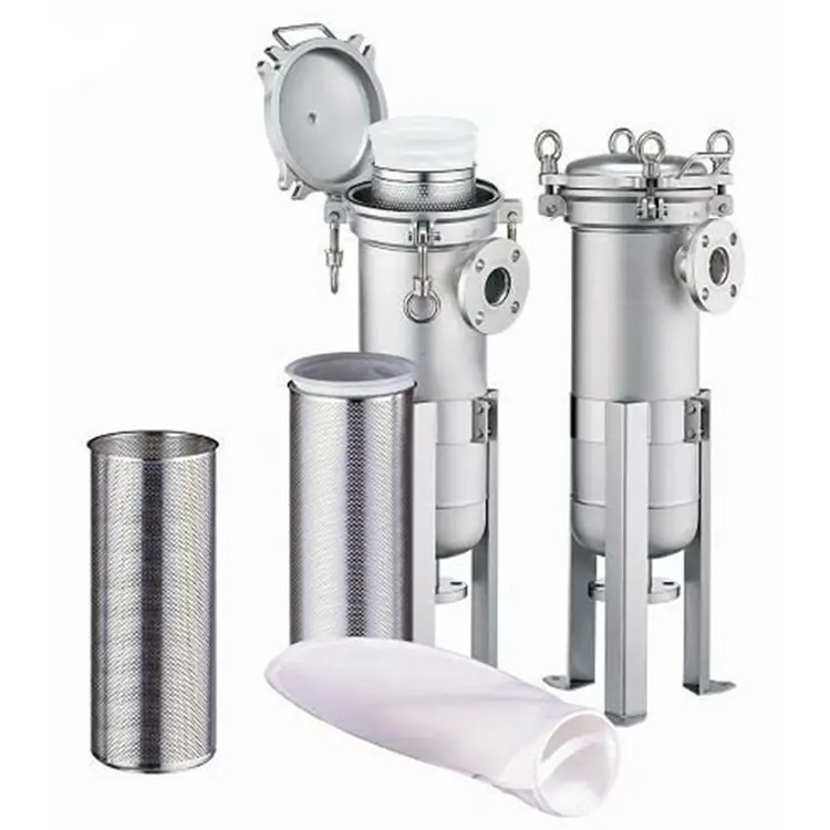 1 Micron Stainless Steel 304 Bag Filter For Effluent Treatment