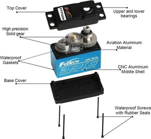 Feetech FT7135m 35 кг. См сверхвысокий крутящий момент, высоковольтный цифровой 1/8 Радиоуправляемый автомобильный двигатель с Роботизированной рукой DS3235MG для Raspberry Pi - Product Image 3