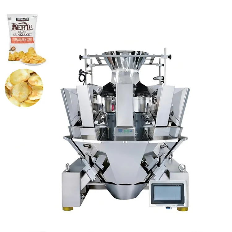 Автоматический многоходовой дозатор арахисового сахара, упаковочная машина для взвешивания мясных картофельных чипсов