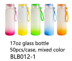 BLB012-1 17oz bouteille en verre, couleur de mélange