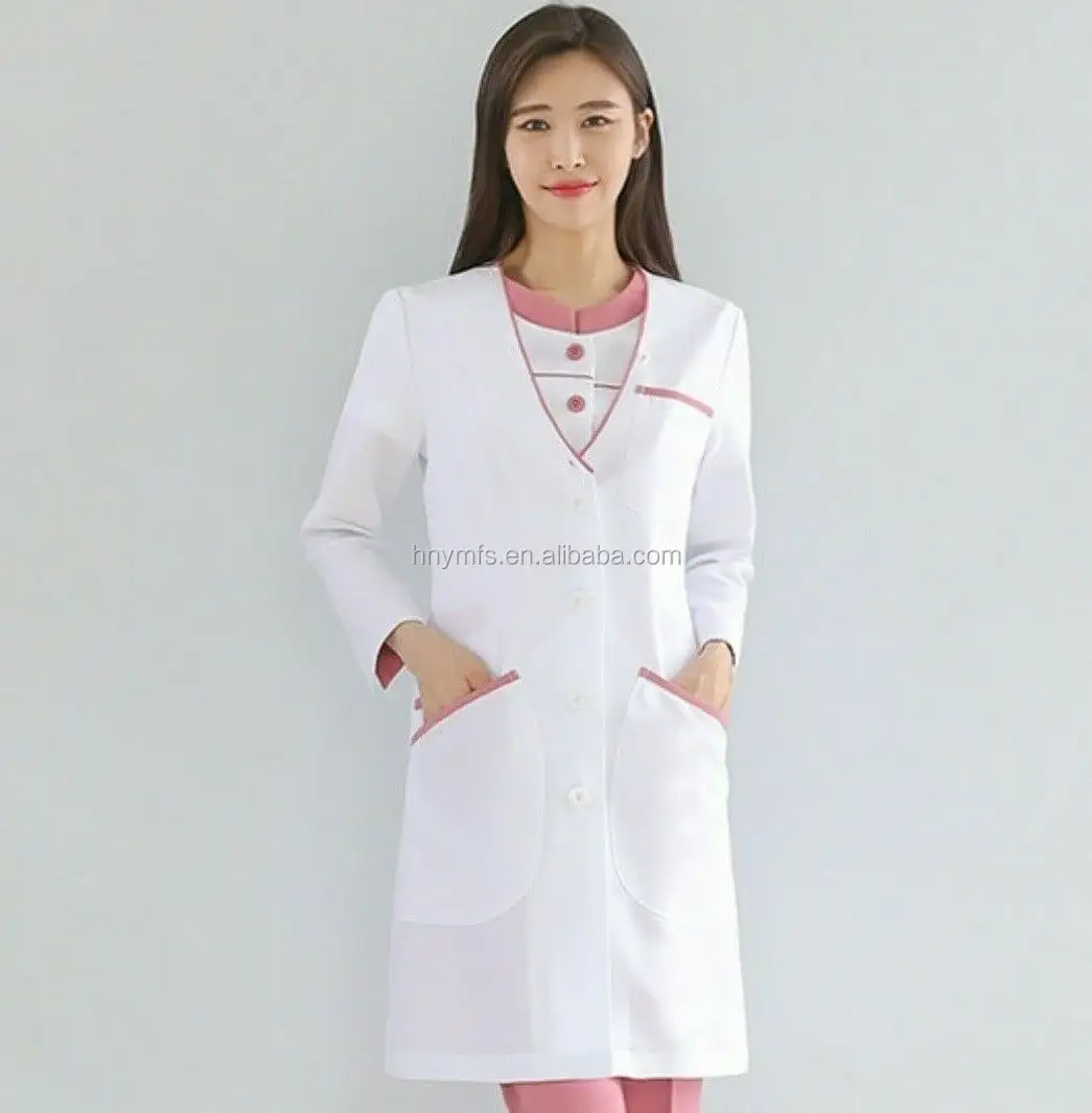 Venta al por mayor, nuevo estilo, mujer, vestido de hospital médico, enfermera, diseños de uniformes blancos