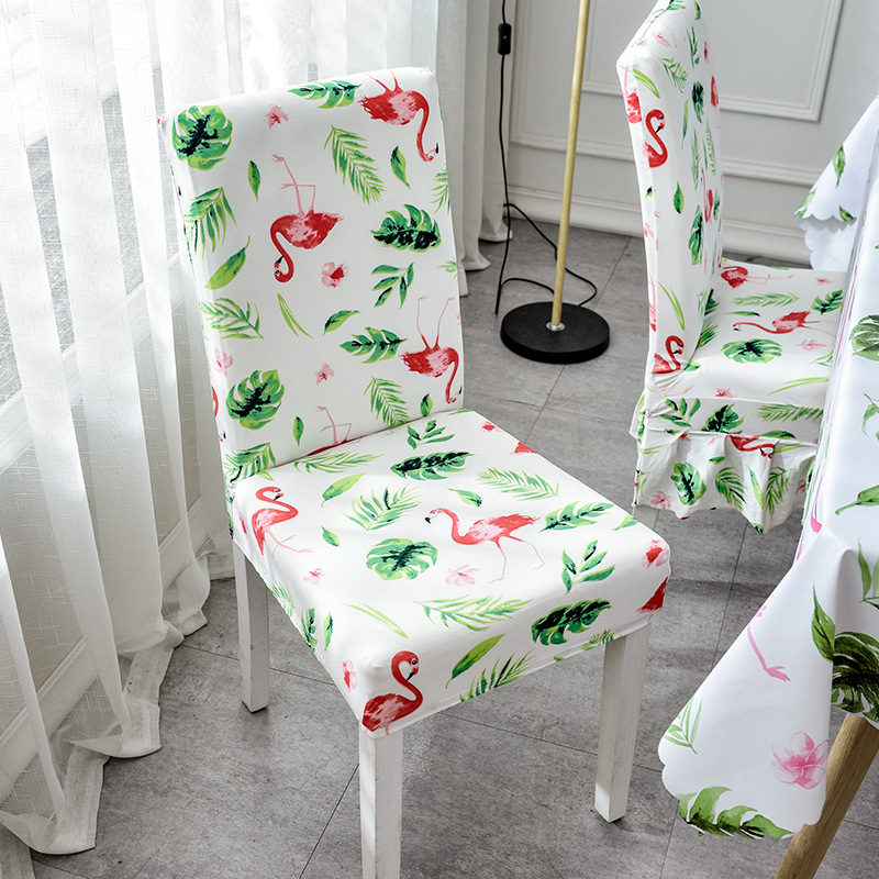 Flamant rose feuille verte (soie de lait)