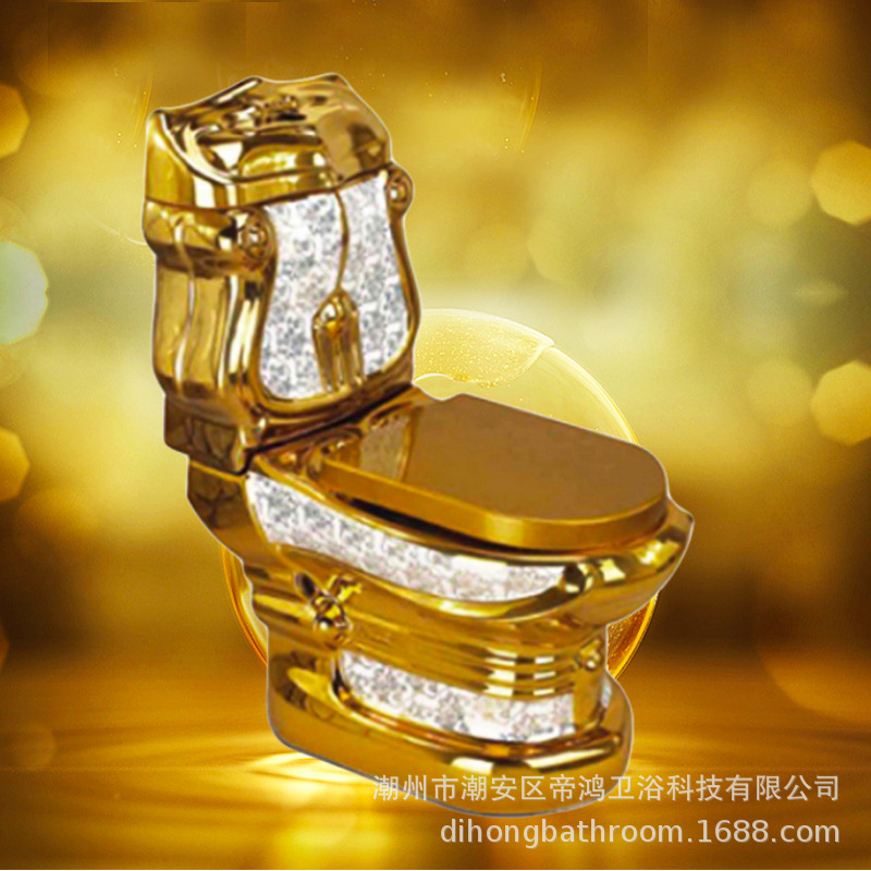 2 split toilet (pattern gold)