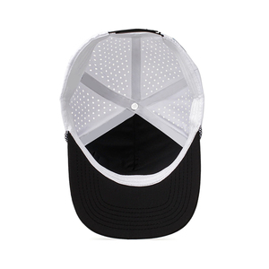 Custom <strong>Two</strong> <strong>Tone</strong> PVC Patch Logo Waterproof Golf Hat Laser Cut Rope Baseball Cap Polyester <strong>5</strong> <strong>Panel</strong> Baseball Cap - Product Image 3