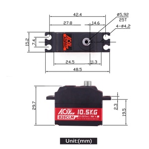 AGFRC B26CLM V2 высокий крутящий момент 10,5 кг 0,08 сек, быстрая скорость, цифровой программируемый, Небольшой серводвигатель, титановая Шестерня 1/12 мини радиоуправляемых автомобилей - Product Image 3