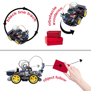 4WD Kit per auto intelligente Kit telaio auto Robot intelligente per auto con Encoder di velocità e scatola batteria Kit elettronico per r3 - Product Image 6
