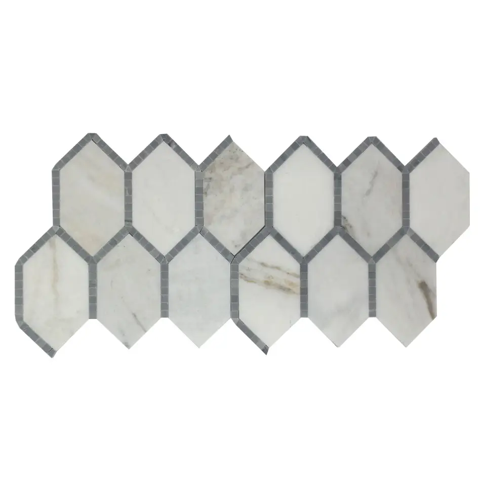 Moderne Calacatta Venatina White Stone Sechseck Marmor Mosaik fliese, Fliesen Mosaik, Wand Mosaik fliese