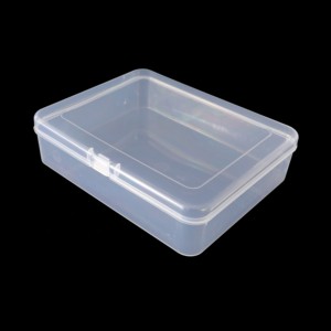 印刷徽标矩形透明PP漂亮储物盒带盖名片盒塑料 - Product Image 1