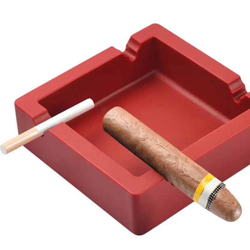 Cenicero de silicona cuadrado irrompible para cigarros, mesa de impresión personalizada para exteriores, accesorios grandes para fumar en interiores