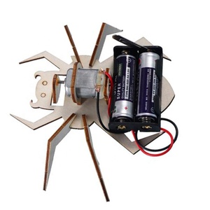 Intelligenz kreatives Design Holz DIY Wissenschaft pädagogisches Experiment DIY elektrische Spinne Roboter Maschine für Kind - Product Image 1