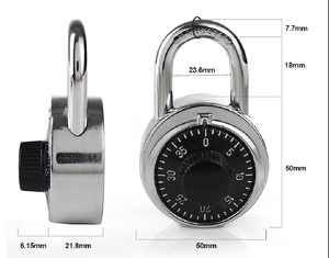 Stainless Steel Round Dial <strong>Secure</strong> Lock Silver Zinc Alloy Digit Combination <strong>Code</strong> Safe With Padlock - Product Image 5