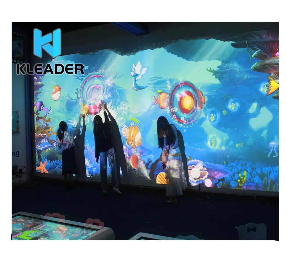 Proiezione interattiva disegno magico pittura digitale graffiti wall realtà aumentata gioco 3D 4D per bambini acquario disegna un LIVE