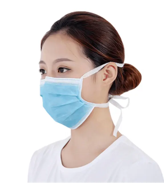 Mascarilla quirúrgica desechable de alta calidad, máscara médica de vendaje ajustable, con embalaje personalizado, barata